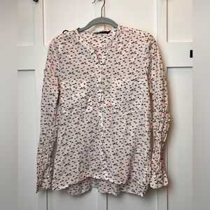 TRF Zara Collection Dogs & Cats Womens Blouse Size Small Lightweight Long Sleeve